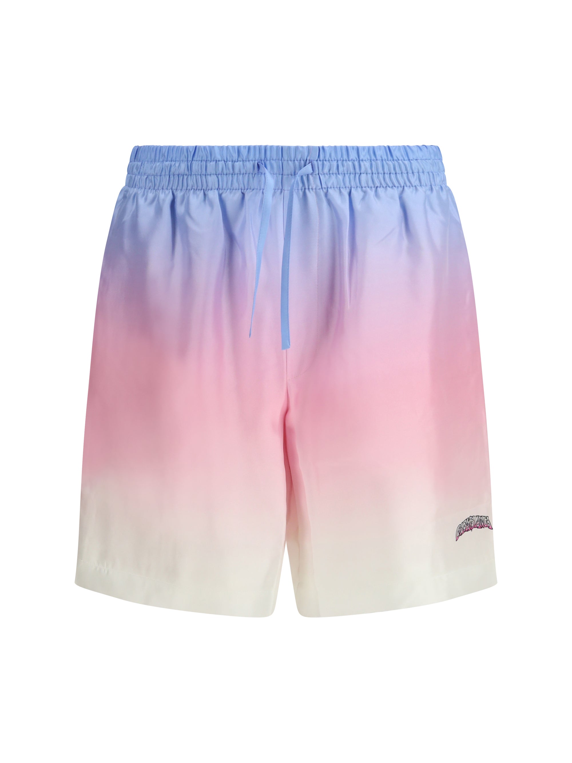Casablanca Volcano Gradient Silk Bermuda Shorts — Pink