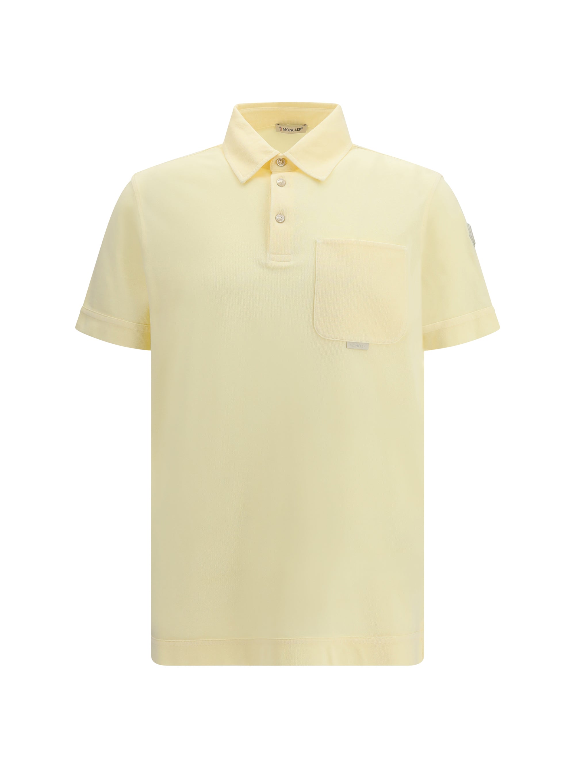 Moncler Cotton Piqué Polo Shirt — Yellow