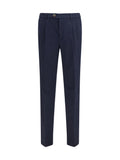 Brunello Cucinelli Cotton Blend Chino Trousers — Navy