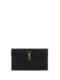 Saint Laurent Calf Leather Envelope Wallet — Black