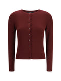 Max Mara Weekend Ribbed Viscose Cardigan — Red