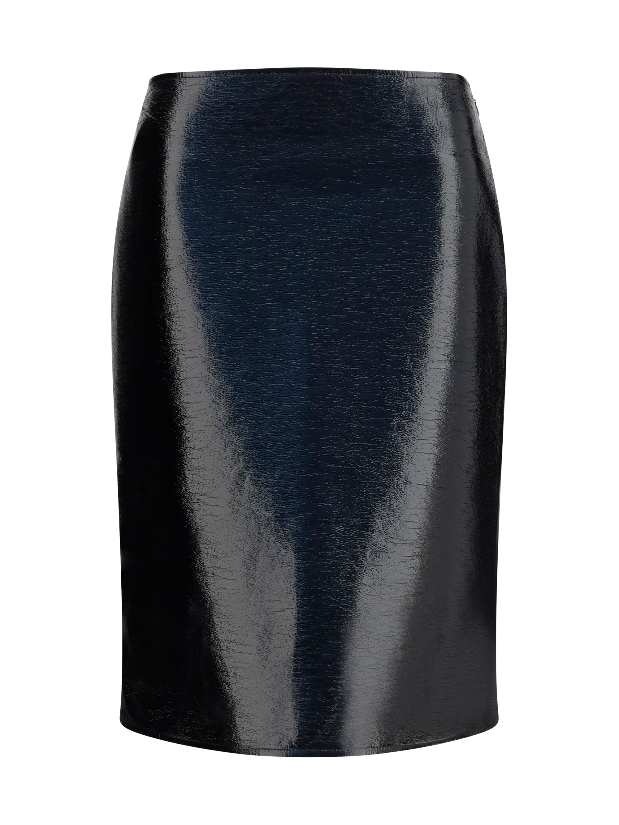 CourrèGes Vinyl Midi Skirt — Black