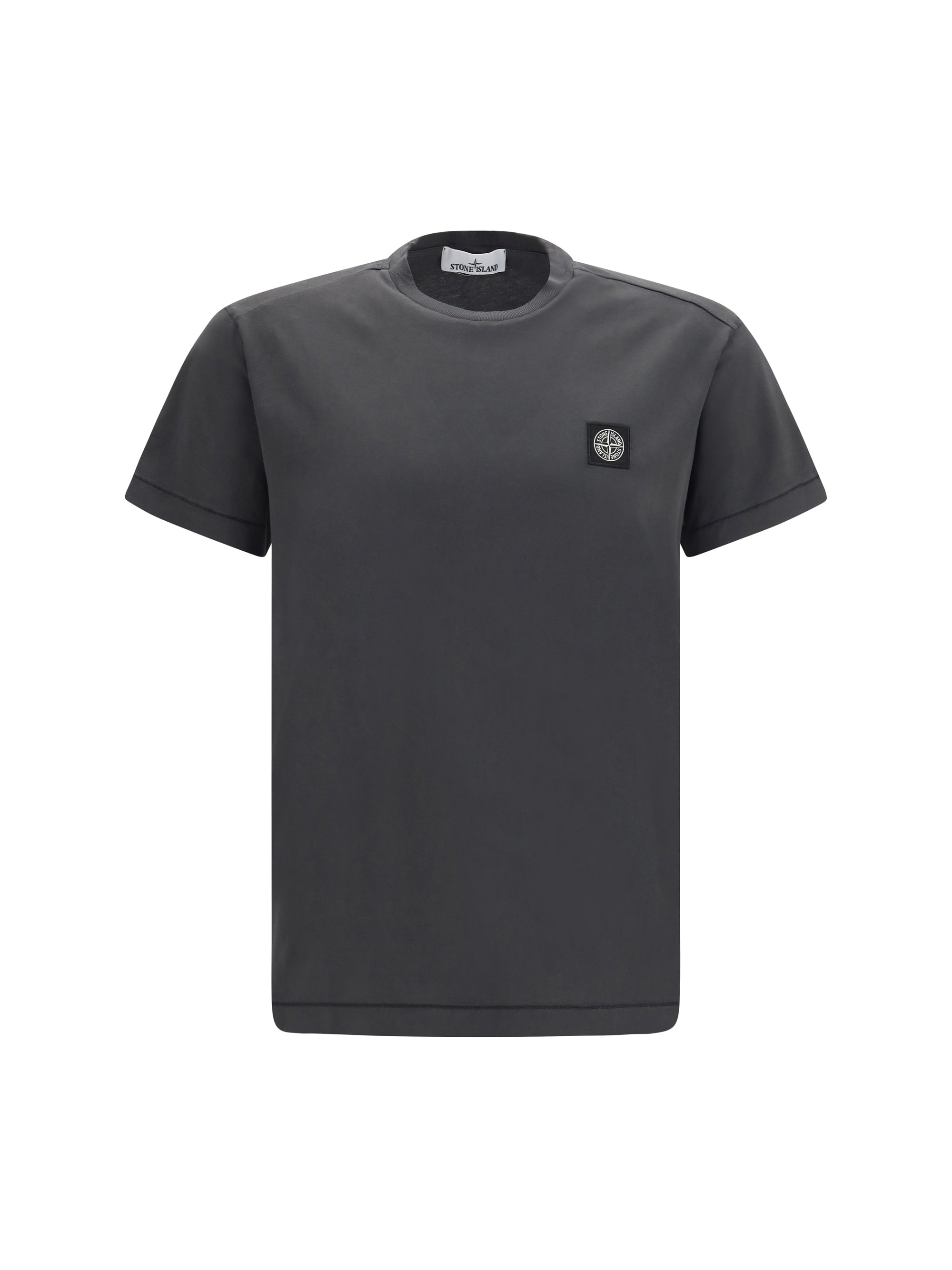 Stone Island Logo Patch Cotton T-Shirt — Gray