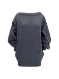MM6 Maison Margiela Wool-Blend Wide-Sleeve Mini Dress — Gray