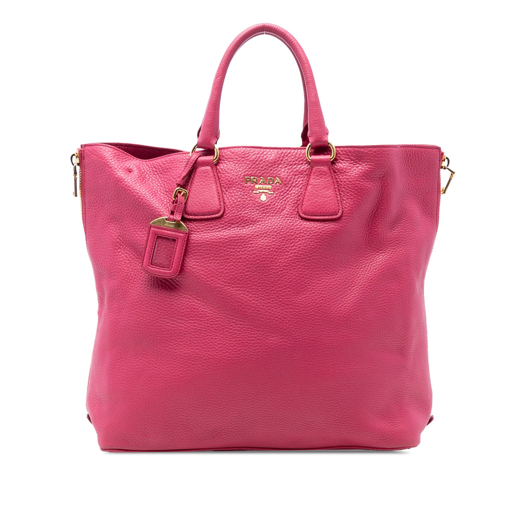 Vitello Daino Side Zip Open Convertible Tote