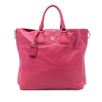 Vitello Daino Side Zip Open Convertible Tote
