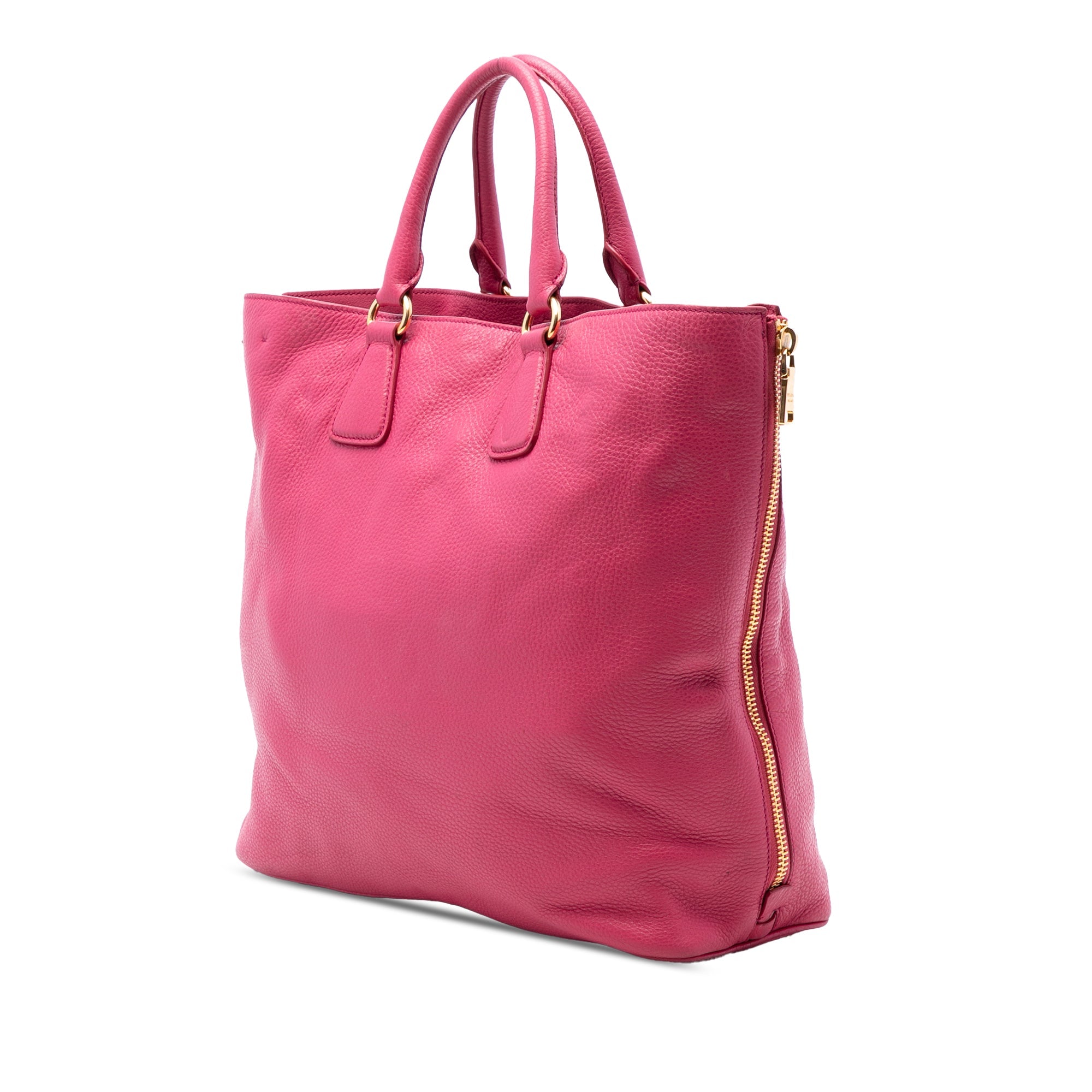 Vitello Daino Side Zip Open Convertible Tote