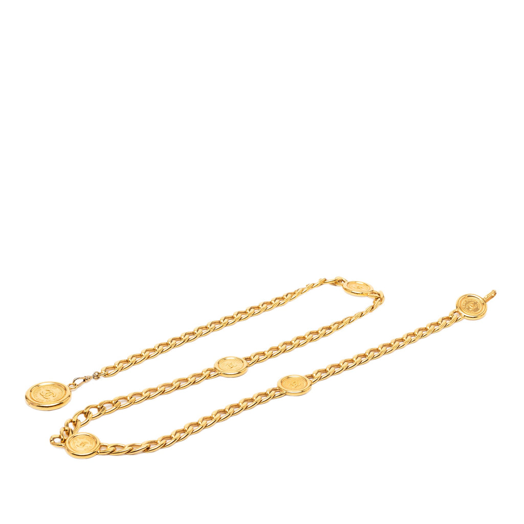Gold Plated 31 Rue Cambon Medallion Chain Belt