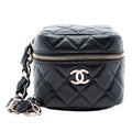 CC Quilted Lambskin Cube Wristlet Vanity Case