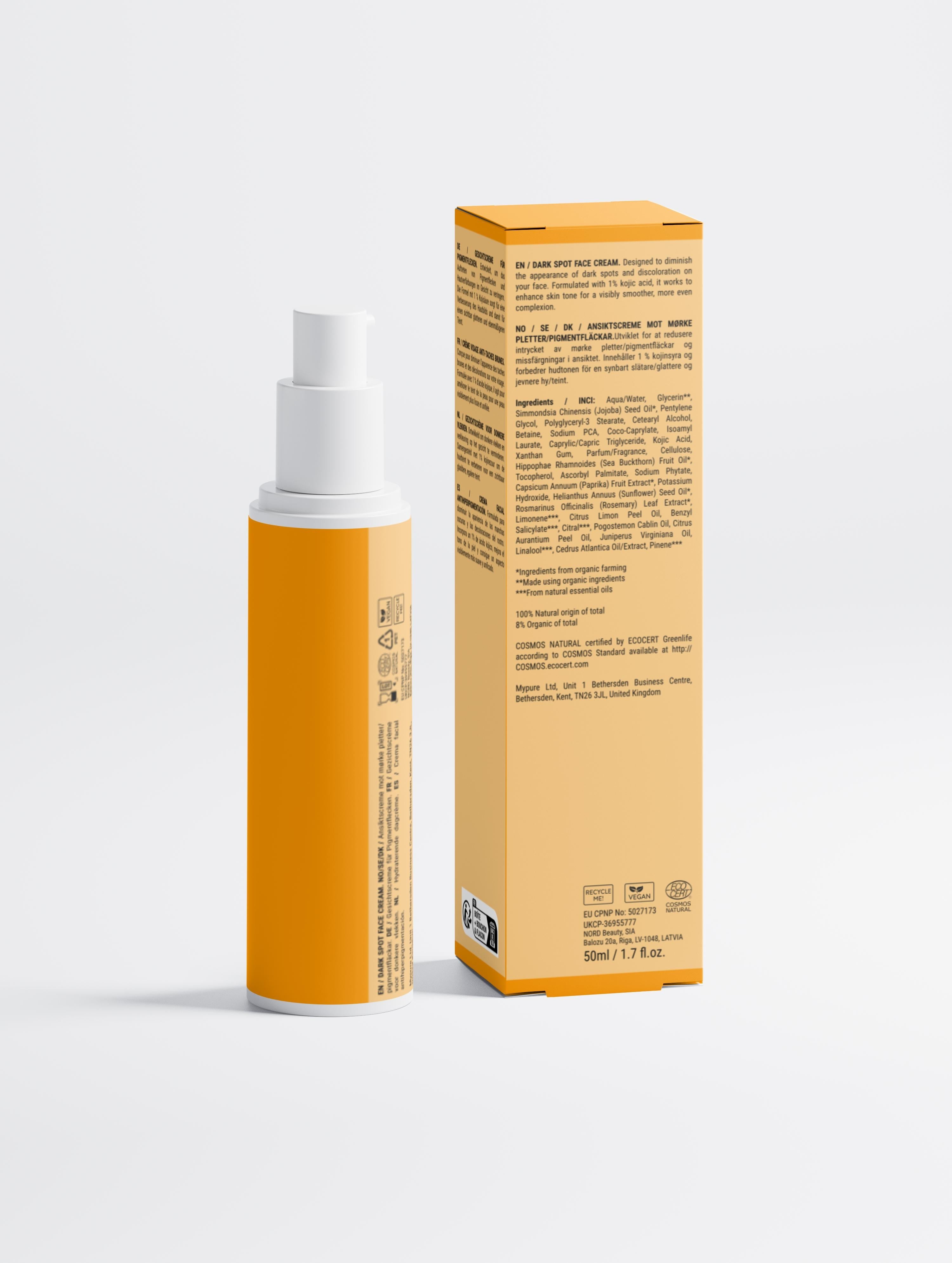 Crema Facial Antimanchas con Ácido Kójico