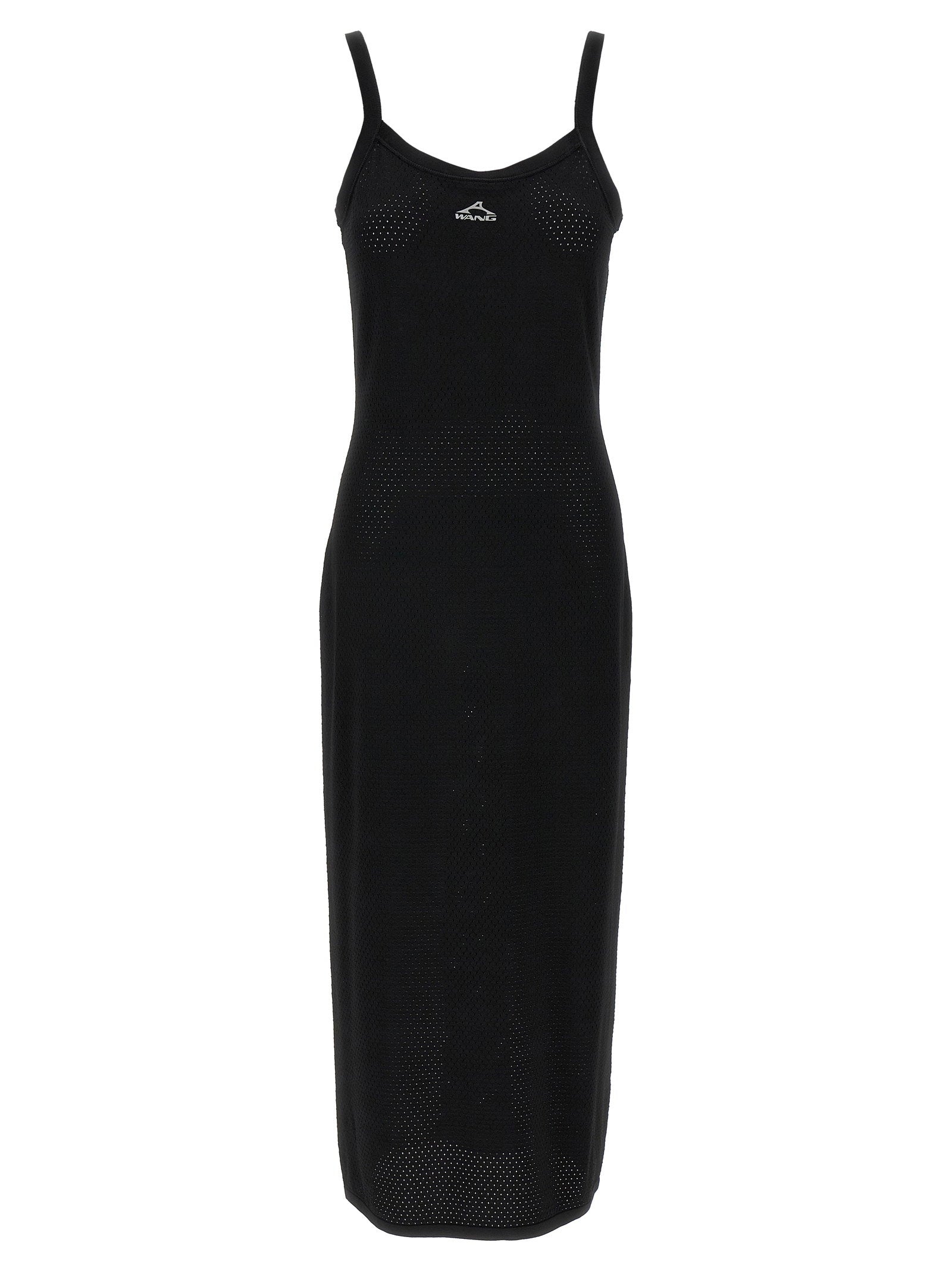 T By Alexander Wang Openwork Mesh Dress — Black