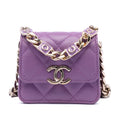 CC Quilted Lambskin Coco Card Holder on Chain