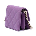 CC Quilted Lambskin Coco Card Holder on Chain