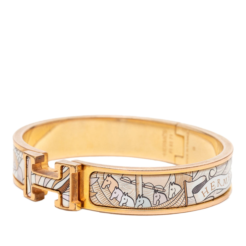 Narrow Enamel Cosmographia Universalis Clic H Bracelet PM