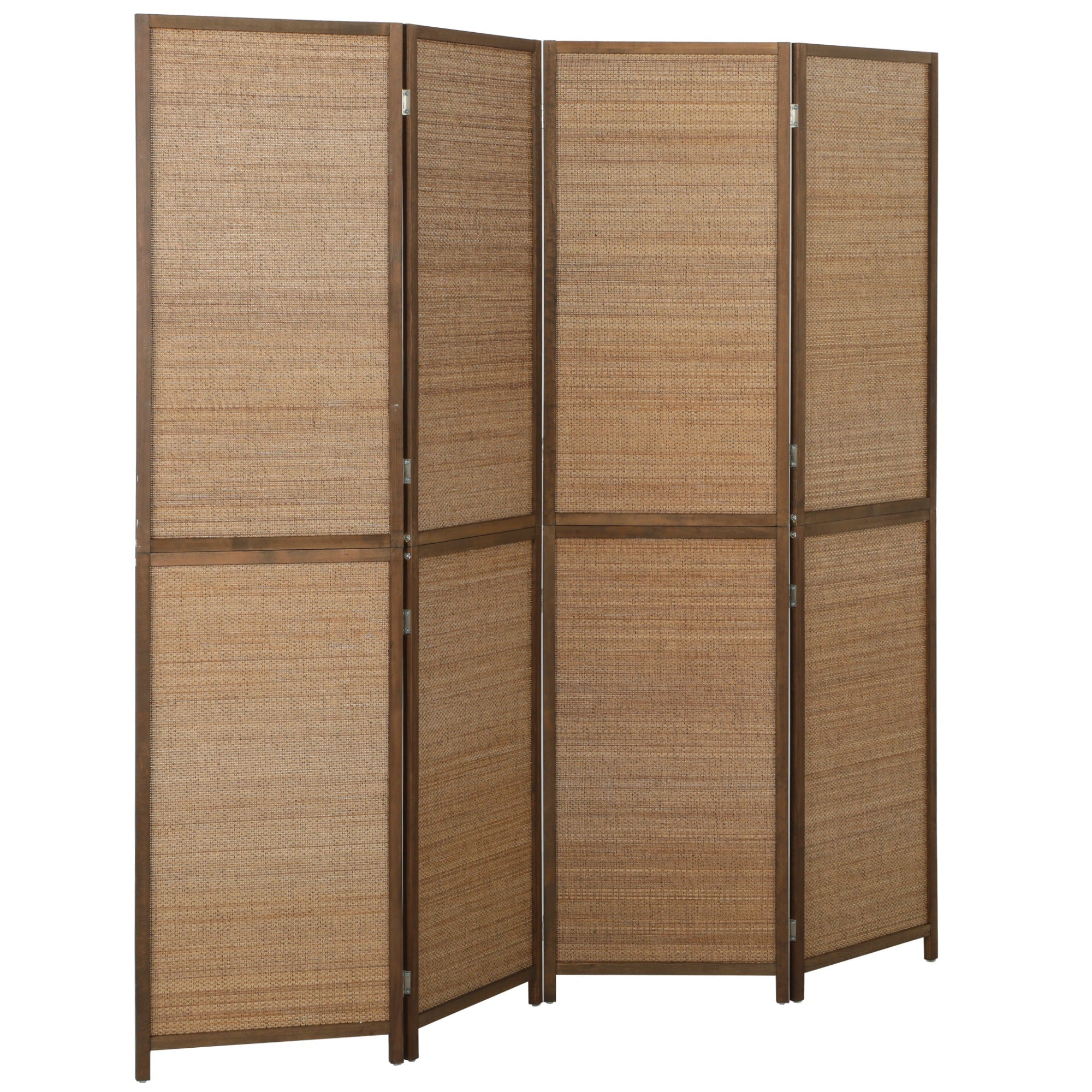 4-Panel Folding Bamboo Room Divider for Privacy, 6 ft Tall Screen, Brown