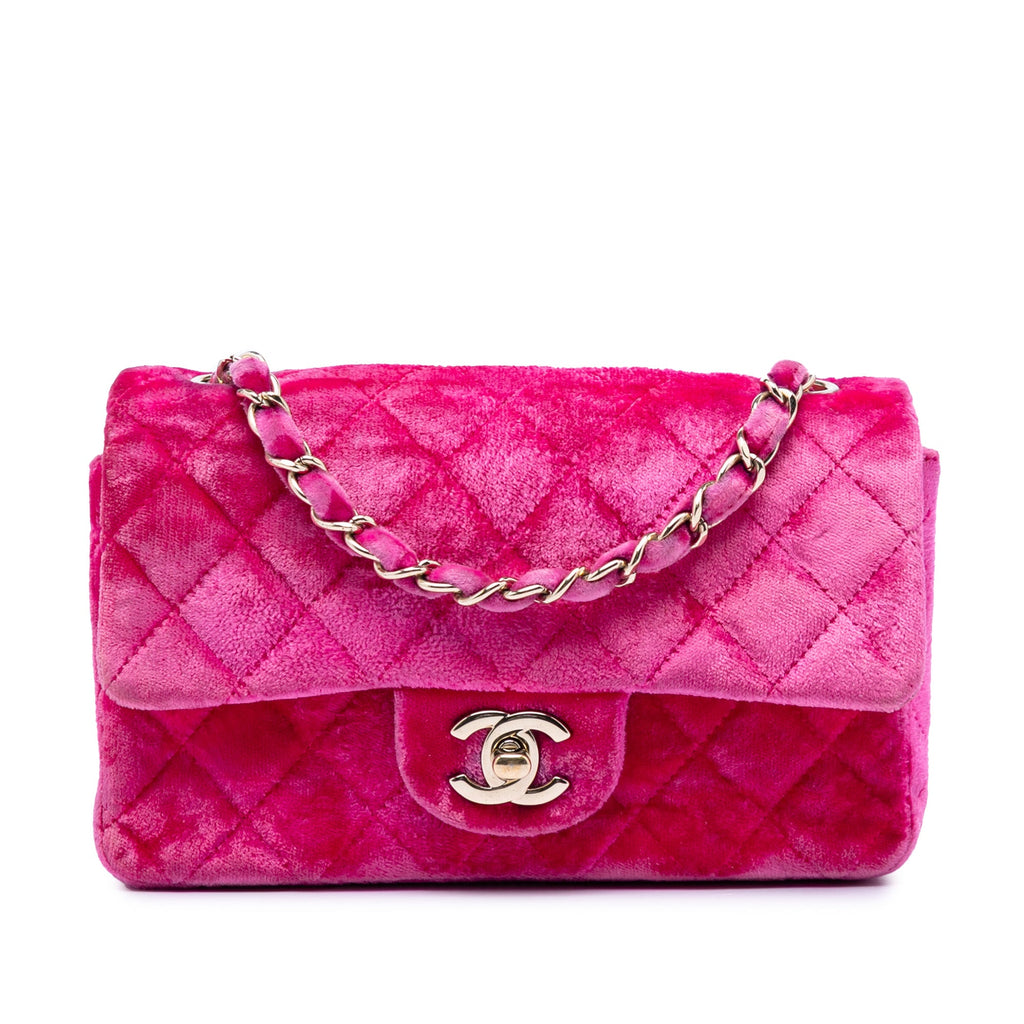 Mini Rectangular Classic Velvet Single Flap