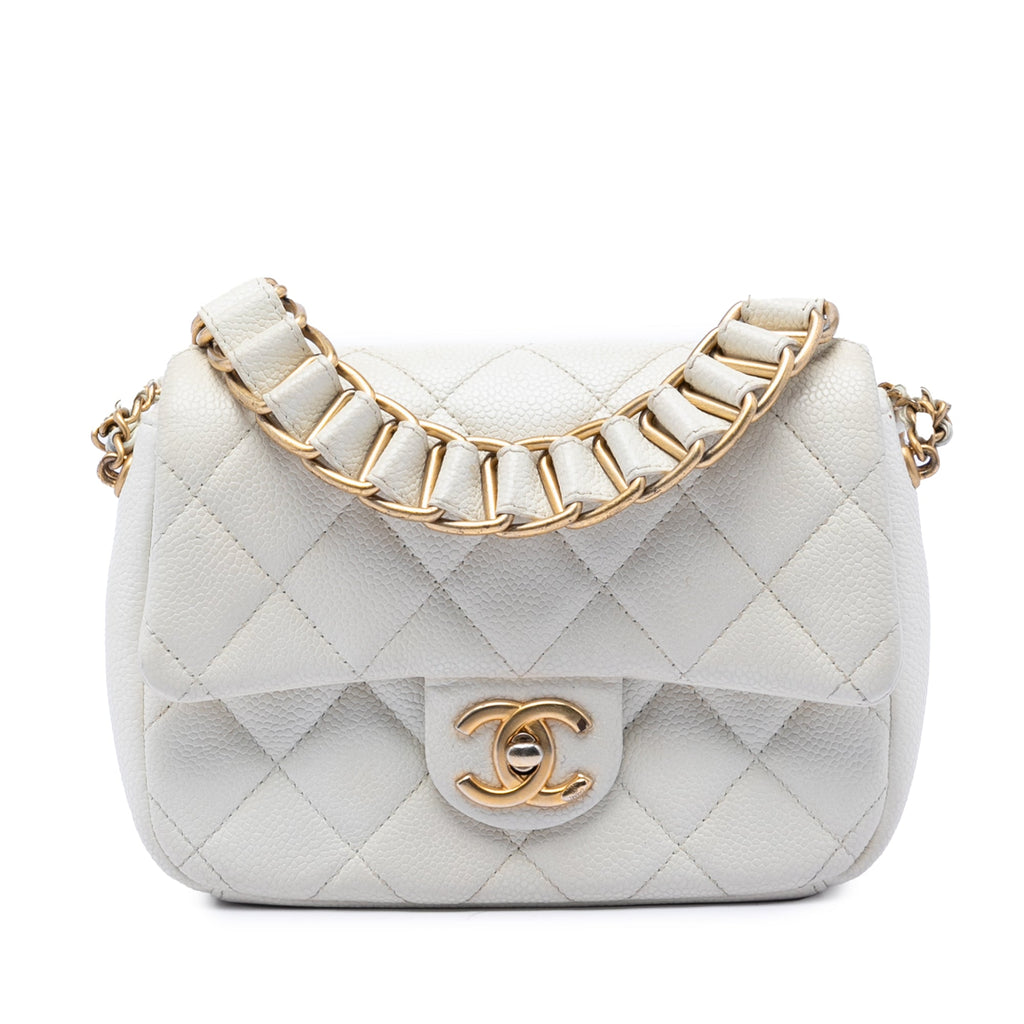 Mini Quilted Caviar Chain Soul Flap