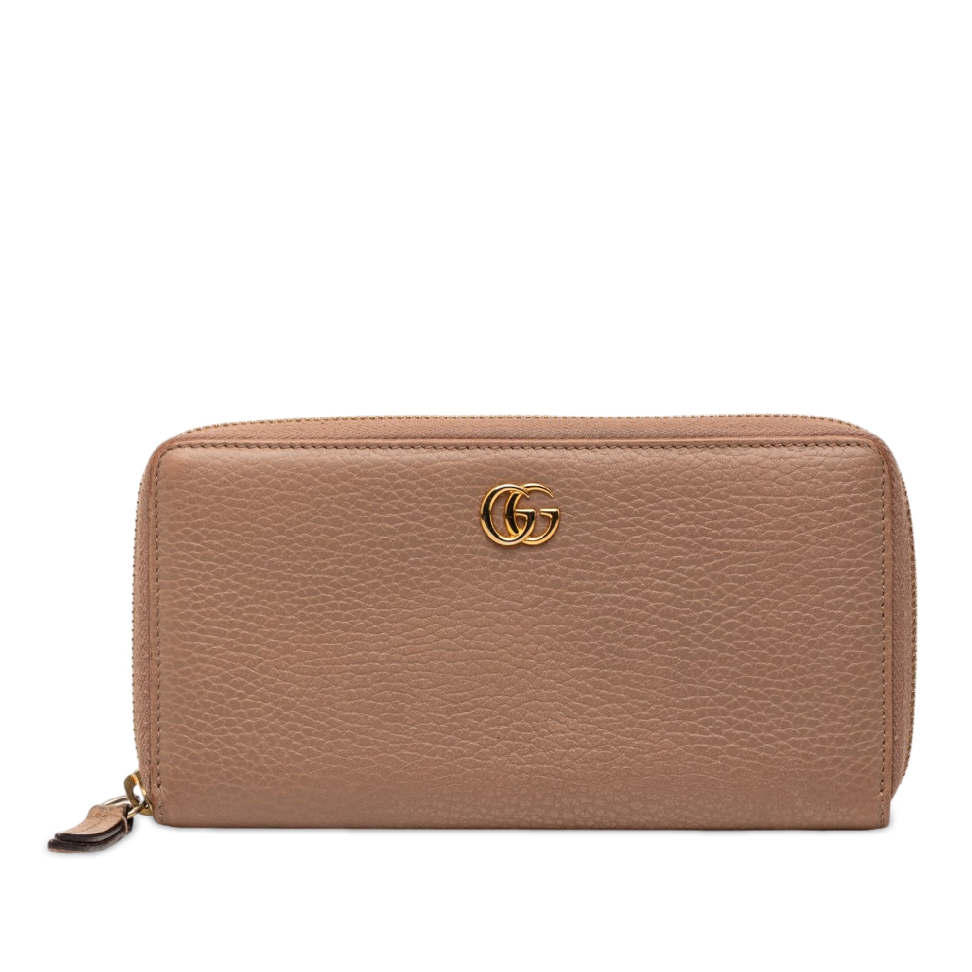 GG Marmont Calfskin Zip Around Wallet