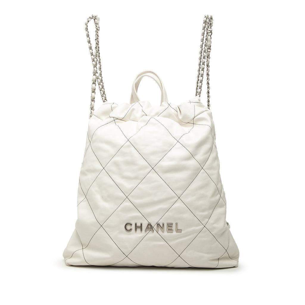 Large Quilted Shiny Calfskin 22 Backpack