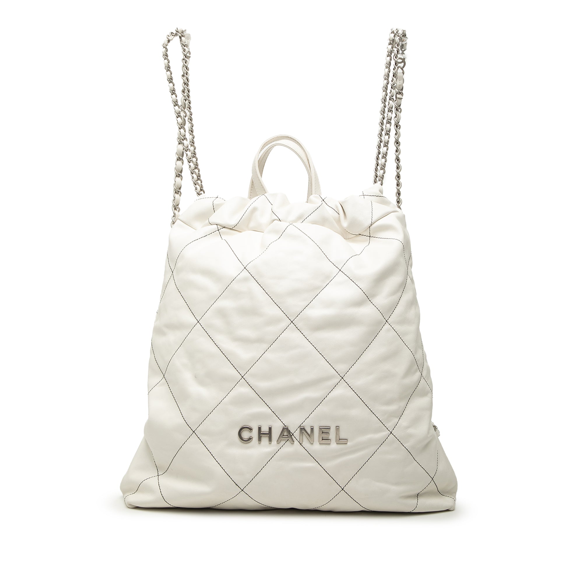 Large Quilted Shiny Calfskin 22 Backpack