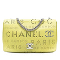 Perforated Calfskin Logo Eyelet Flap