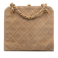 CC Quilted Suede Kiss Lock Handbag