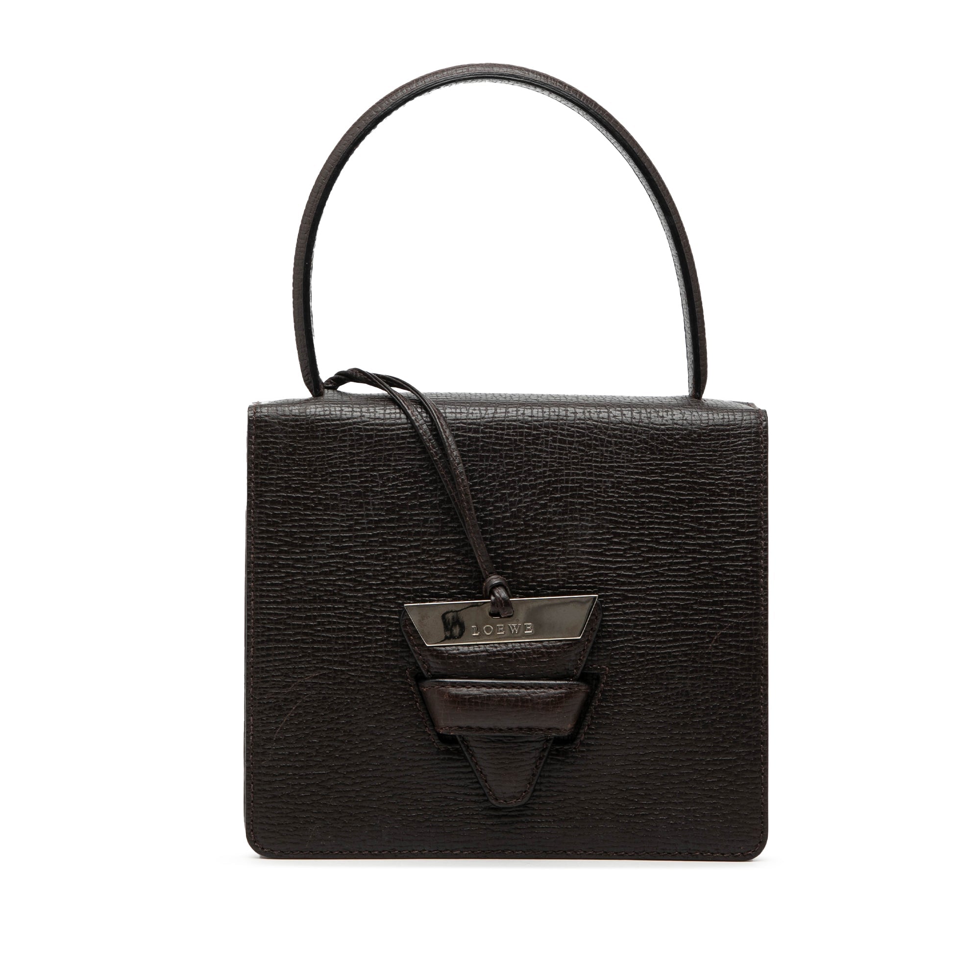 Textured Leather Barcelona Top Handle Bag
