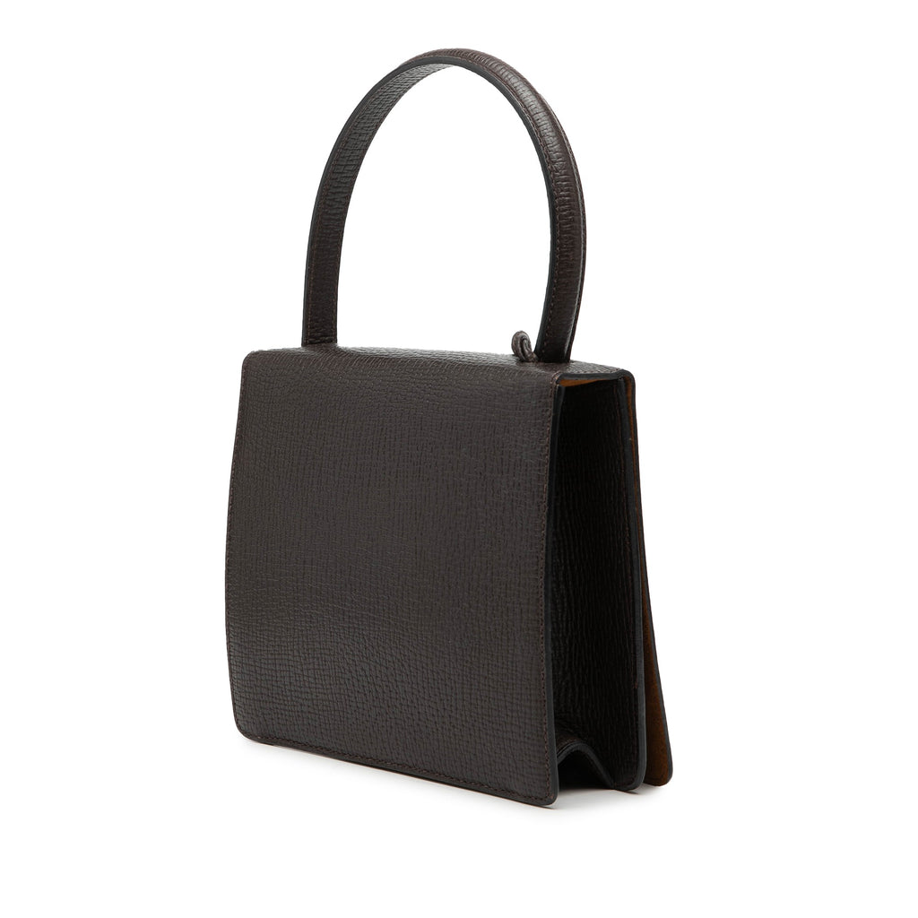 Textured Leather Barcelona Top Handle Bag