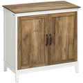 Farmhouse Sideboard with Double Doors & Shelves, Dark Oak