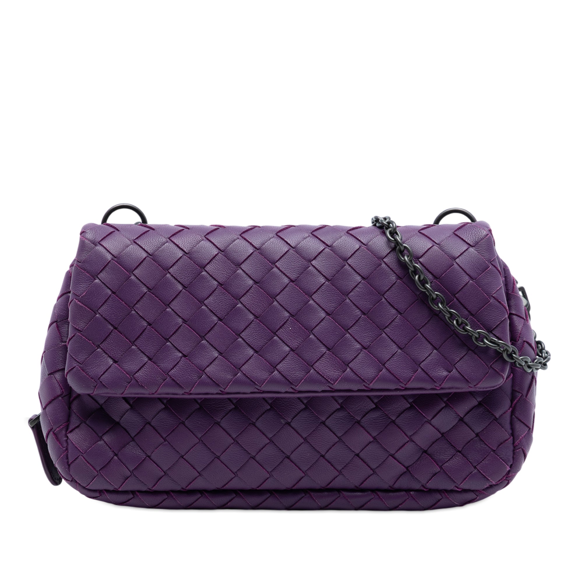 Mini Nappa Intrecciato Expandable Chain Flap Crossbody
