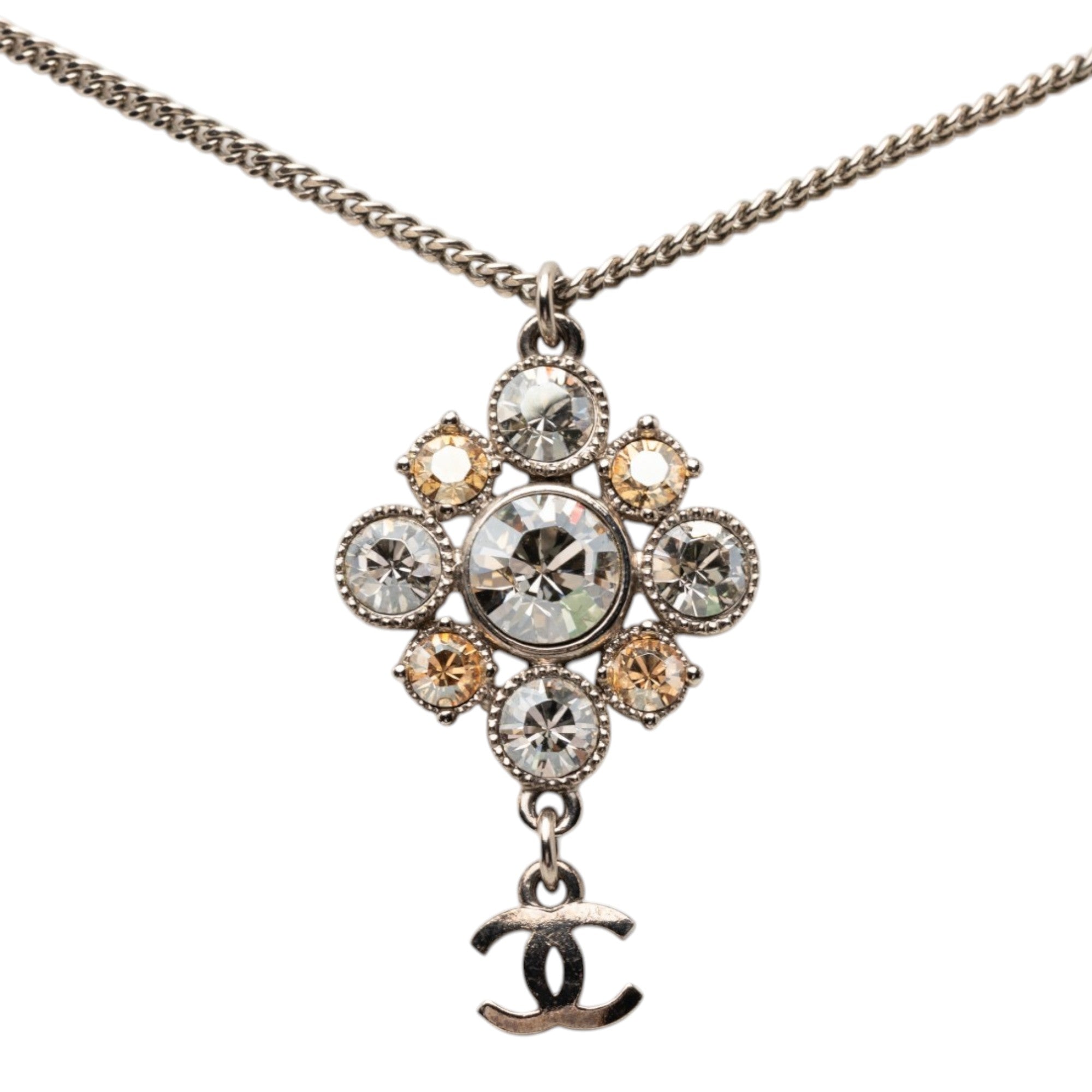 Brass CC Strass Pendant Necklace