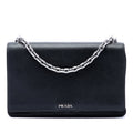 Saffiano Lux and Tessuto Chain Crossbody