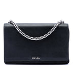 Saffiano Lux and Tessuto Chain Crossbody