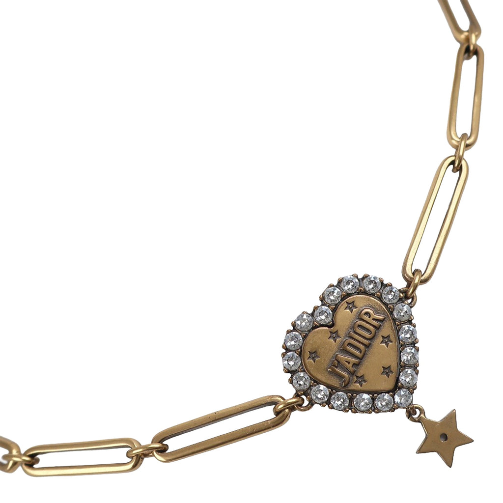 Gold Plated Crystal J'Adior Heart Pendant Necklace