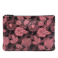 Large CC Quilted Calfskin Camellia Printed O Case Clutch