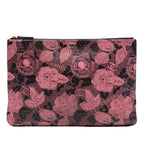Large CC Quilted Calfskin Camellia Printed O Case Clutch