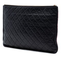 Large CC Quilted Calfskin Camellia Printed O Case Clutch