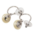 CC Brass Faux Pearl Drop Push Back Earrings