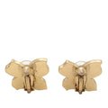 CC Gold Plated Enamel Flower Clip On Earrings