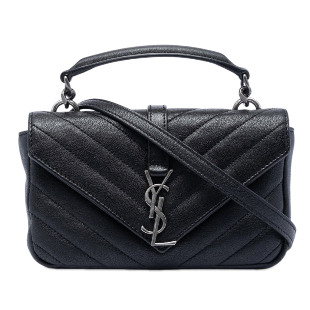 Mini Chevron Sheepskin Monogram College Satchel