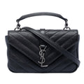 Mini Chevron Sheepskin Monogram College Satchel