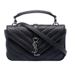 Mini Chevron Sheepskin Monogram College Satchel