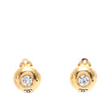 CC Gold Plated and Strass Round Clip On Earrings