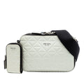 Small Embossed Spazzolato Leather Brique Crossbody