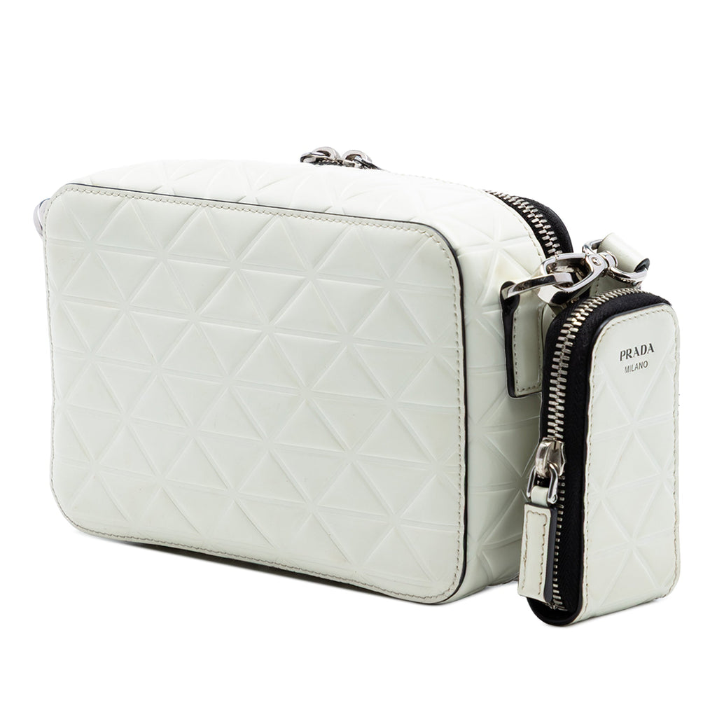 Small Embossed Spazzolato Leather Brique Crossbody