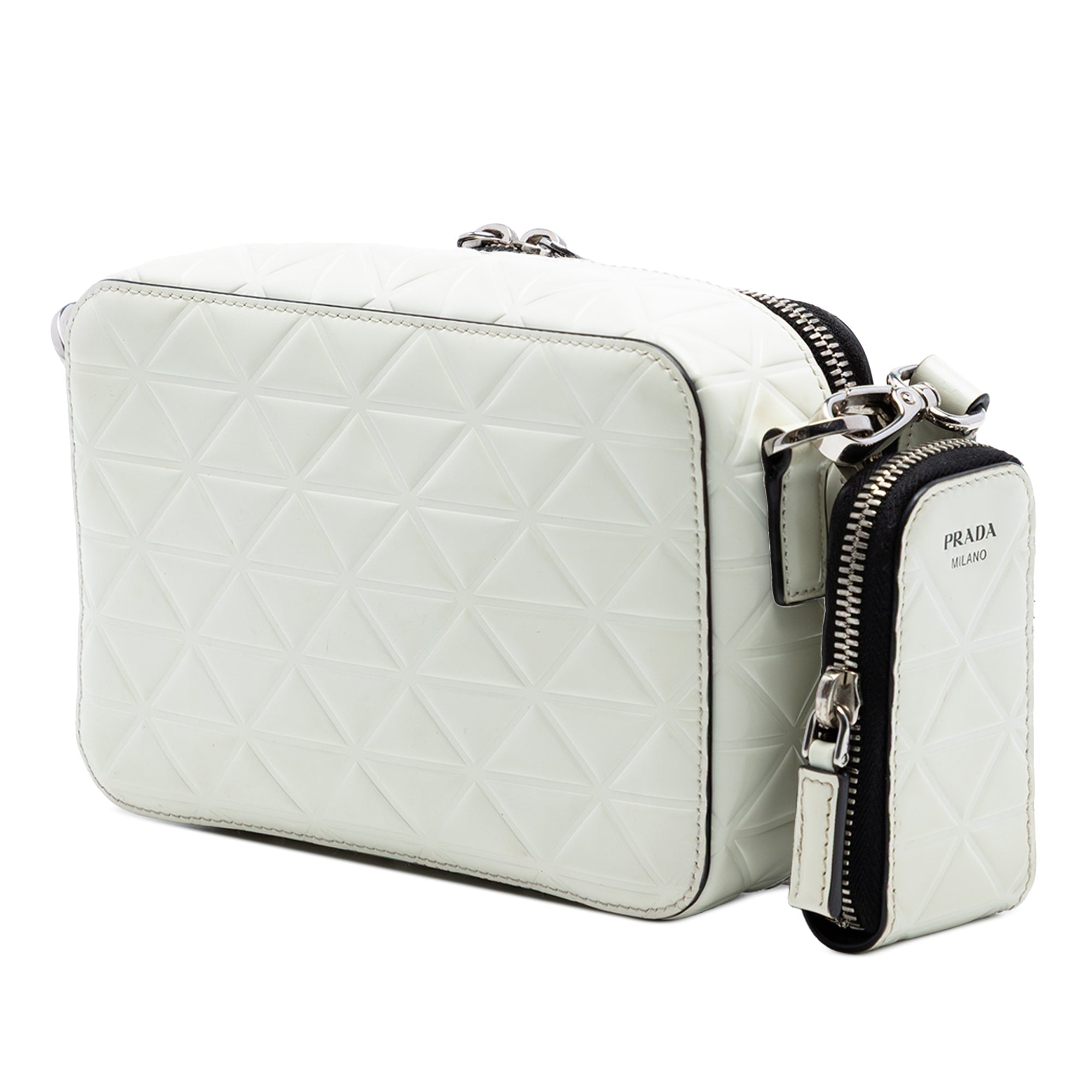 Small Embossed Spazzolato Leather Brique Crossbody