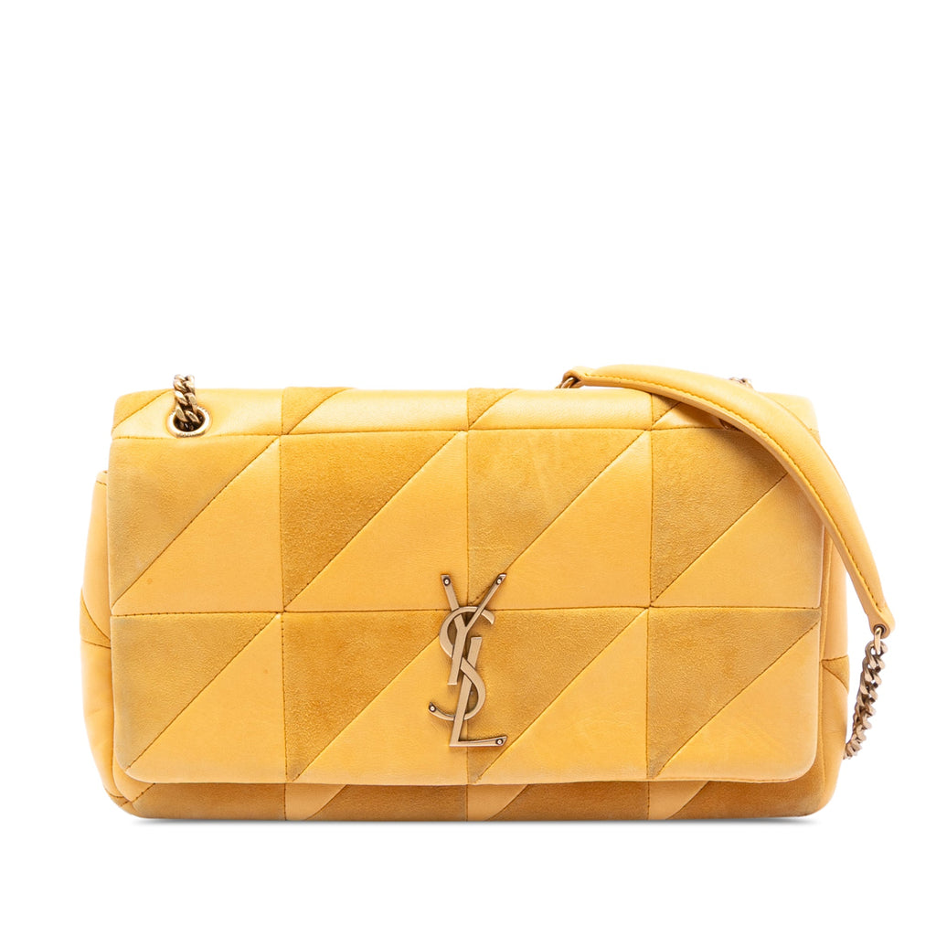 Medium Lambskin and Suede Patchwork Jamie Shoulder Bag