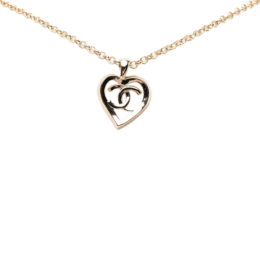 CC Gold Plated Heart Pendant Necklace