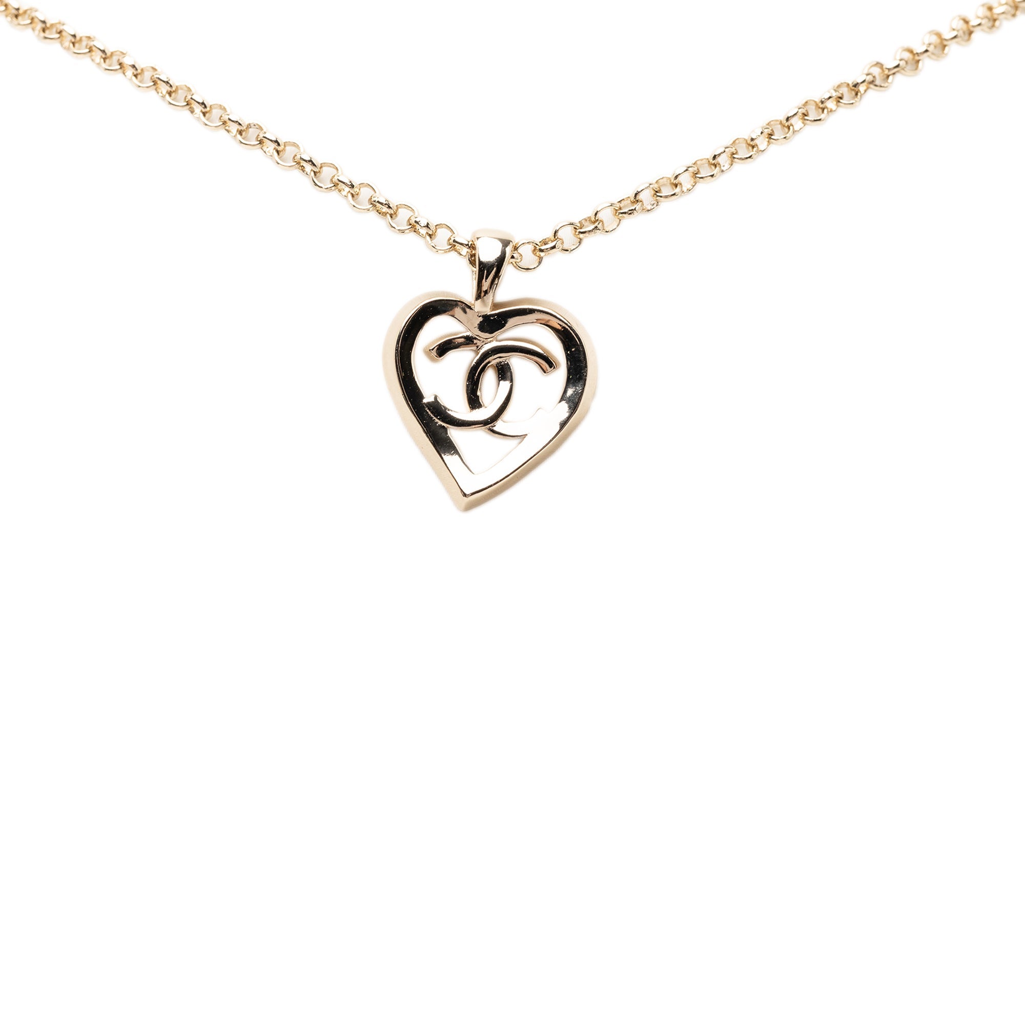 CC Gold Plated Heart Pendant Necklace
