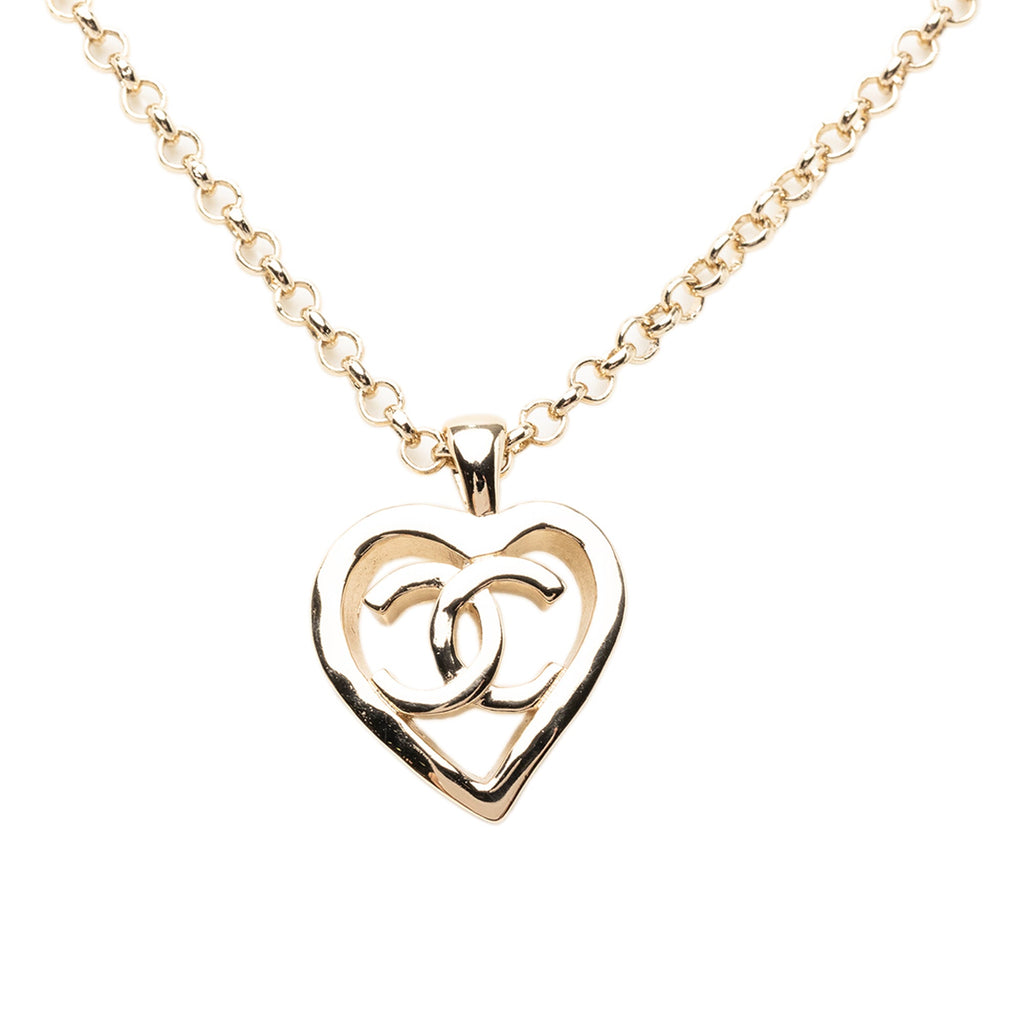 CC Gold Plated Heart Pendant Necklace